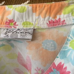 Colorful scrub top